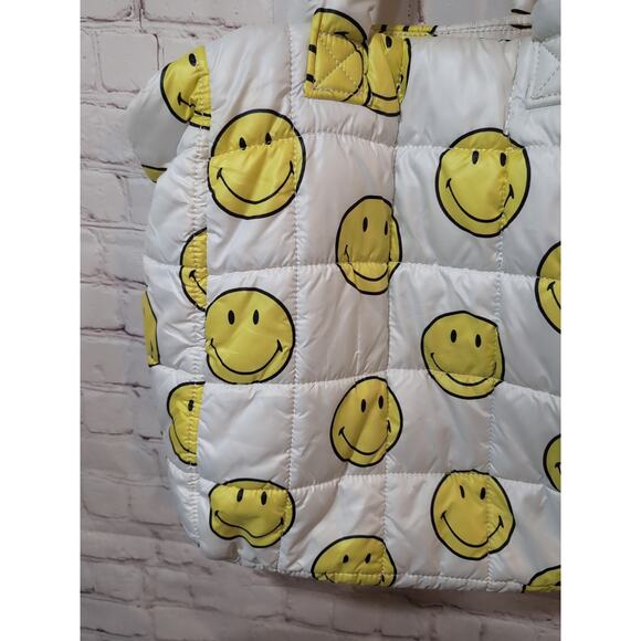 GAP X Smiley Puffer Tote Bag Limited Edition Zip Top - Picture 4 of 16